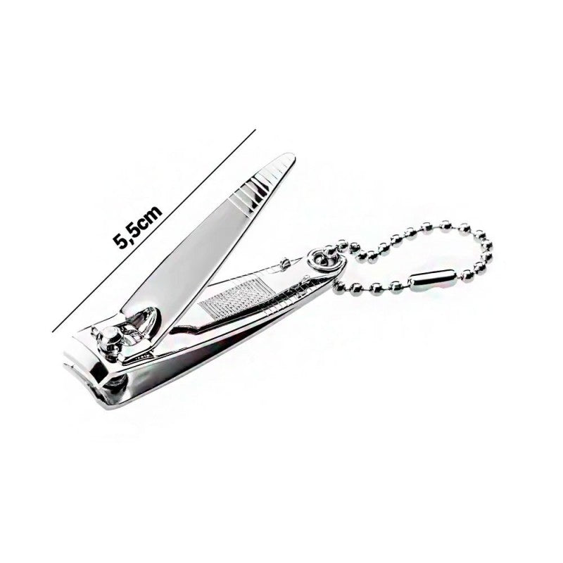 Kit Cortador De Unha 5,5cm Com Chaveiro 6 Unidades Aço Inox