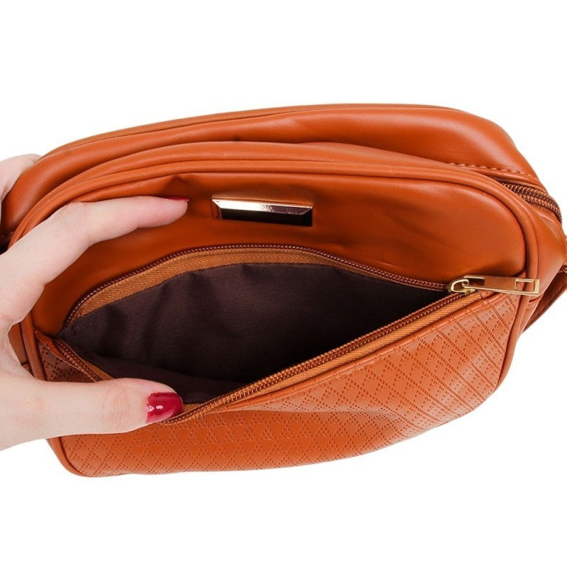 Bolsa Feminina Transversal Pequena Texturizada 2 Compartimentos