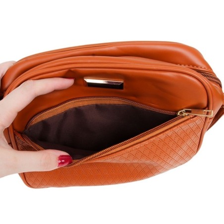 Bolsa Feminina Transversal Pequena Texturizada 2 Compartimentos