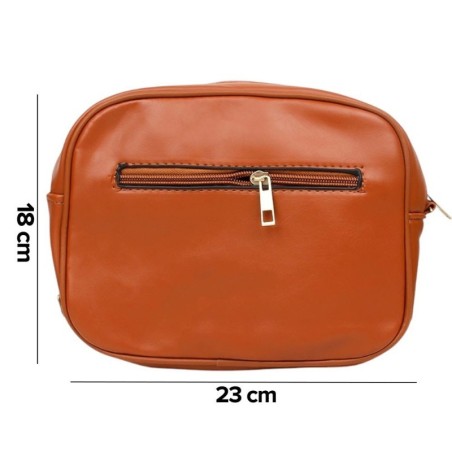 Bolsa Feminina Transversal Pequena Texturizada 2 Compartimentos