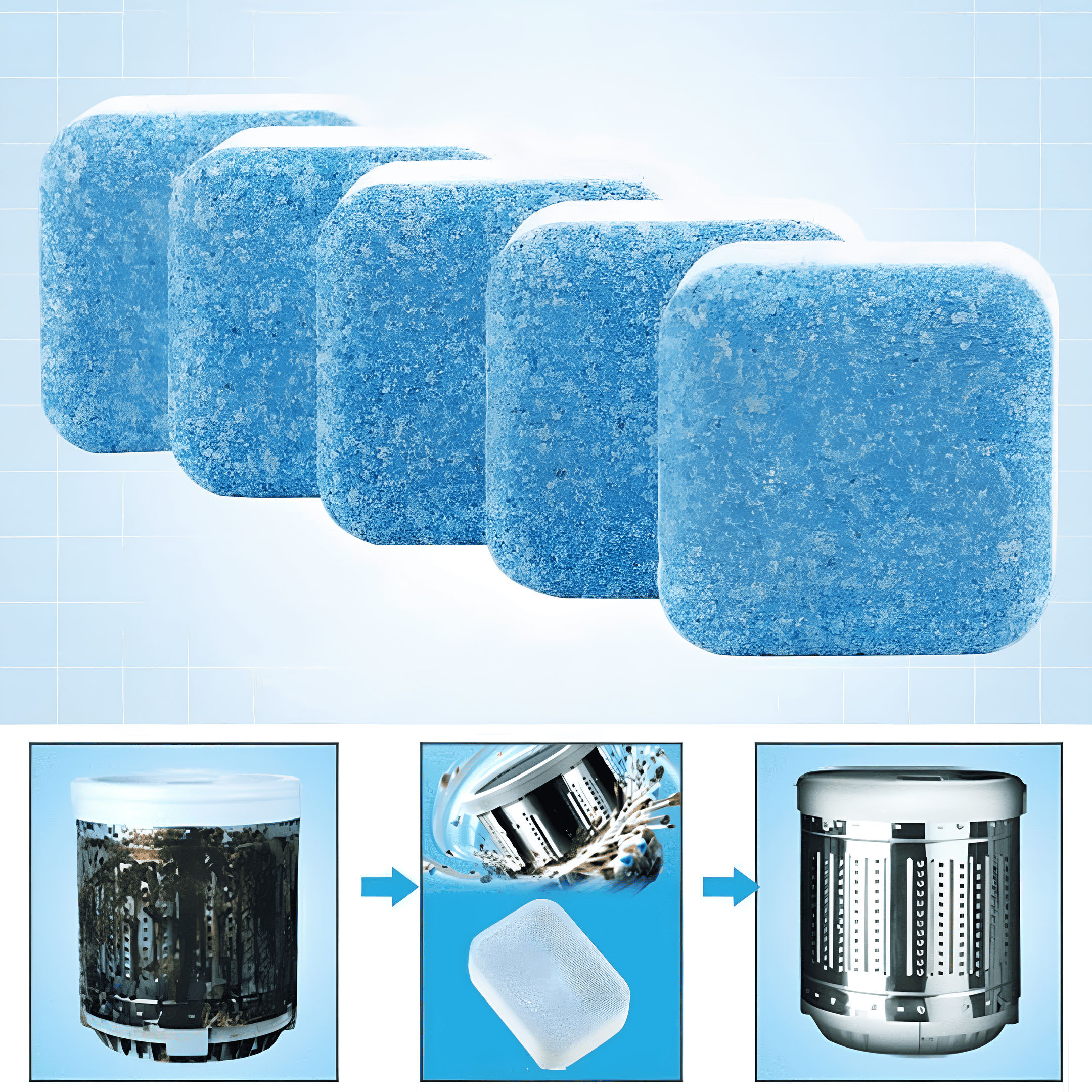 Pastilhas de Limpeza e  Higienização para Maquina de Lavar - LavaClean Pro