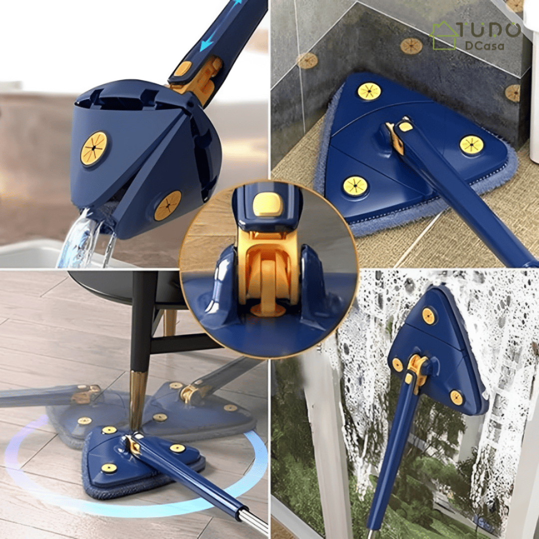 Mop Triangular Premium 360º ( + 2 Refil de Brinde)