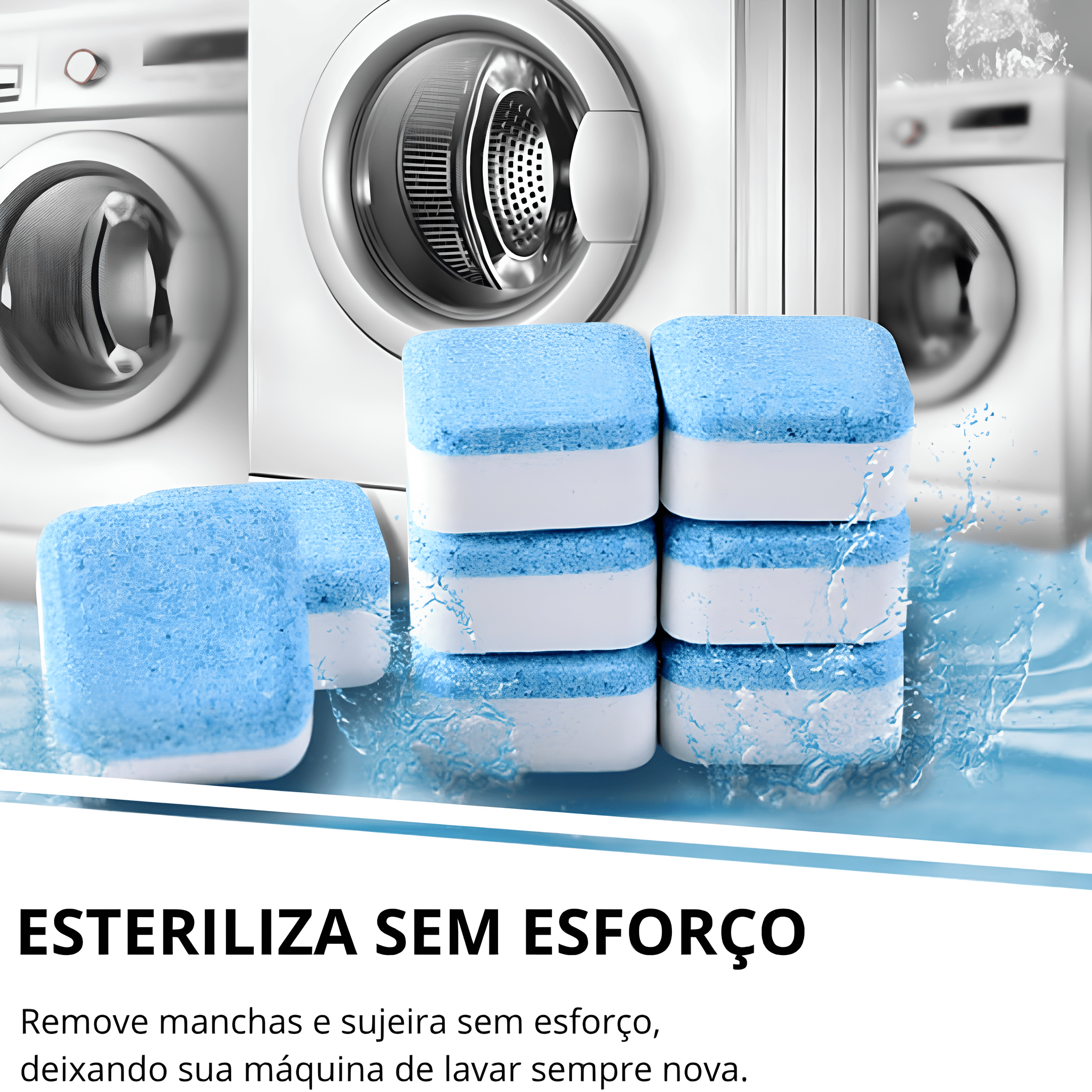 Pastilhas de Limpeza e  Higienização para Maquina de Lavar - LavaClean Pro
