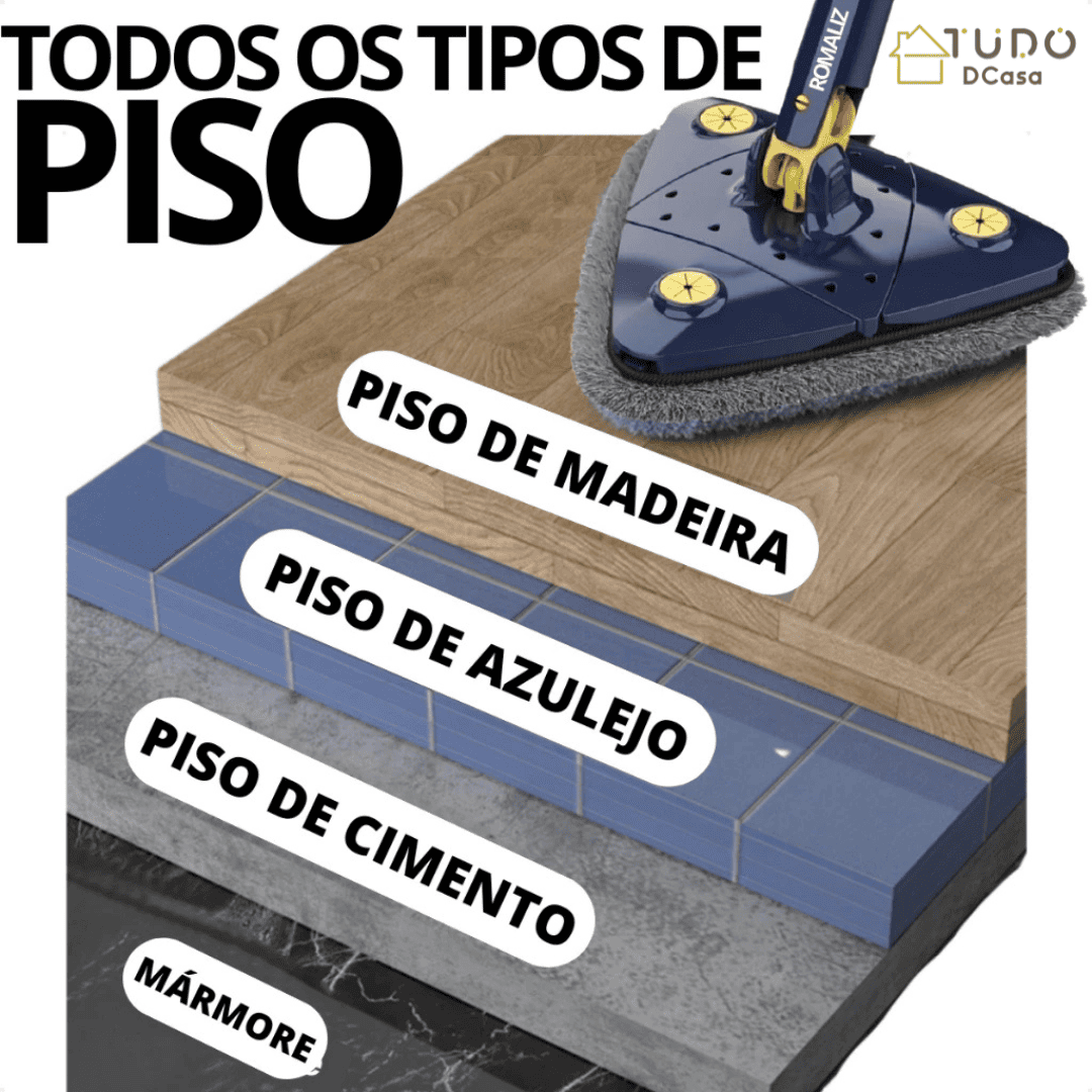 Mop Triangular Premium 360º ( + 2 Refil de Brinde)